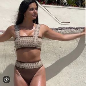 ELYSIIAN brown stitch 2 piece bikini